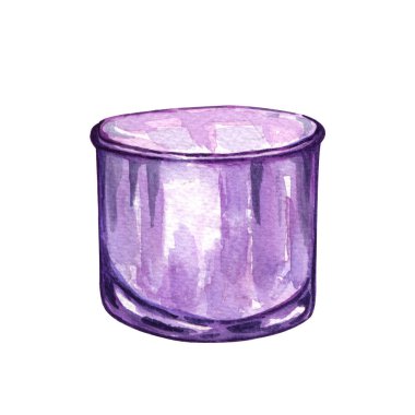 Beyaz üzerine izole edilmiş suluboya cam şişe. Şeffaf renkli cam şişe. Suluboya çeşitli cam şişe. Beyaz arka planda izole edilmiş şişe, şişe ve kavanozların el yapımı vintage çizimi. 