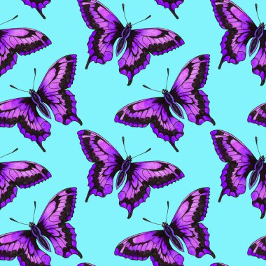 Kelebekler güveler böcekler hayvanlar sinek. Bytterflies ile Seamless modeli. Duvar kağıdı. Rose papatya çiçekler çiçek. 