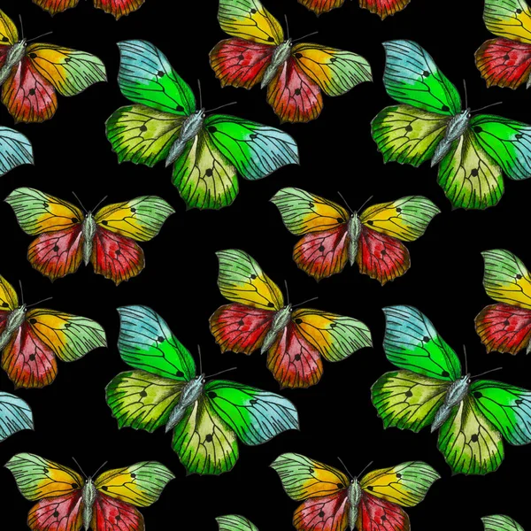 Mariposas Polillas Insectos Animales Vuelan Patrón Sin Costuras Con Bytterflies — Foto de Stock