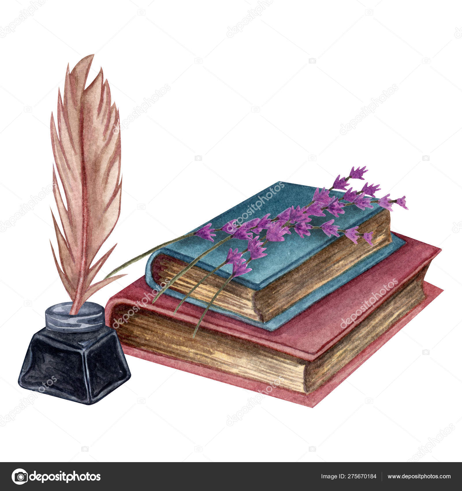 우리 국민 대본 옆에 있는 깃털과 잉크병 타투 디자인: 무료 다운로드 및 가상 체험, image size:1600x1700