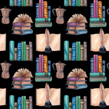 Antika nesnelerle kusursuz desen. Eserlerle birlikte eski ve nadir kitaplar.