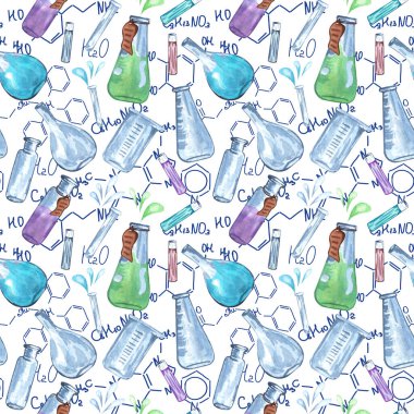 Okula geri dönersek, kusursuz bilim düzeni. Suluboya eğitim geçmişi. Duvar kağıdı, şablon dolguları, tekstil, web sayfası arka planı, yüzey dokuları için kullanılabilir.