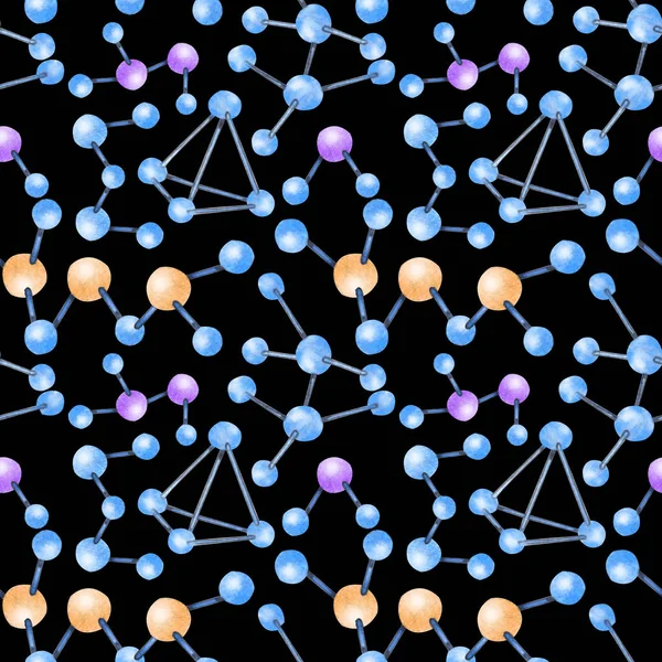 De vuelta a la escuela - Patrón sin fisuras de la ciencia. Acuarela fondo educativo. Se puede utilizar para el papel pintado, relleno de patrones, textil, fondo de página web, texturas superficiales. —  Fotos de Stock