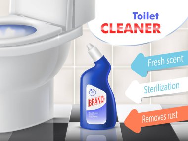 Tuvalet temizleyici vektör promosyon afiş