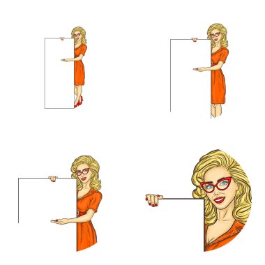 Vektör yuvarlak kadın avatarları ayarla