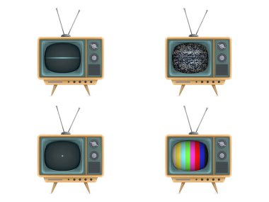Vintage televizyon, televizyon vektör çizim.