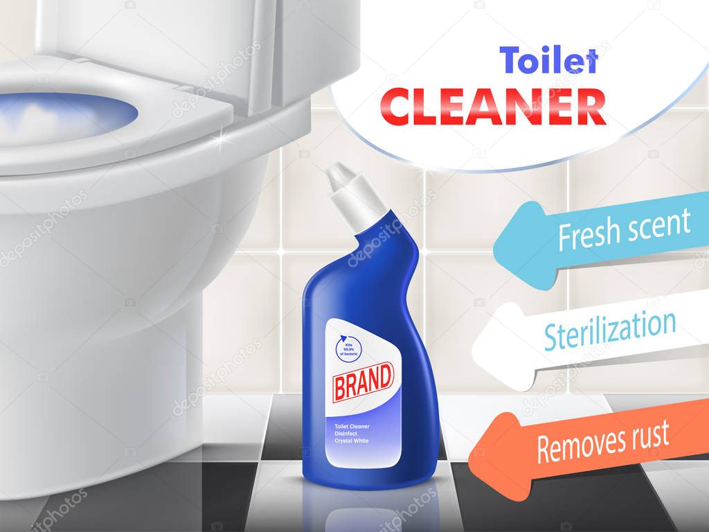 Vector promotion banner of toilet cleaner