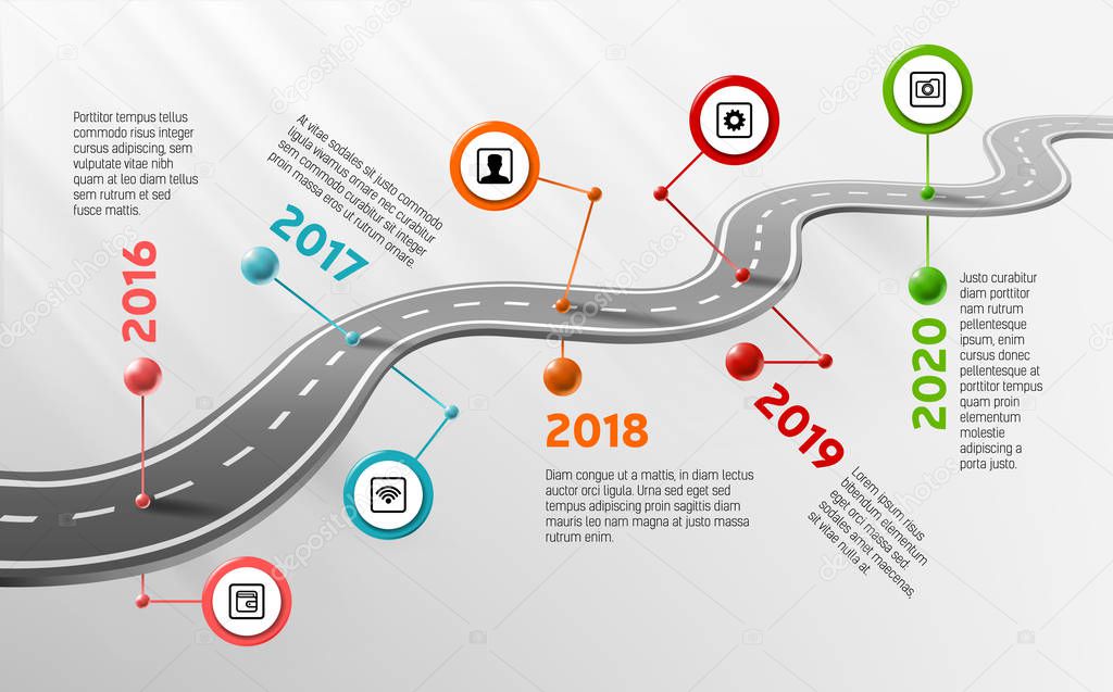 vector infographic timeline template with marks