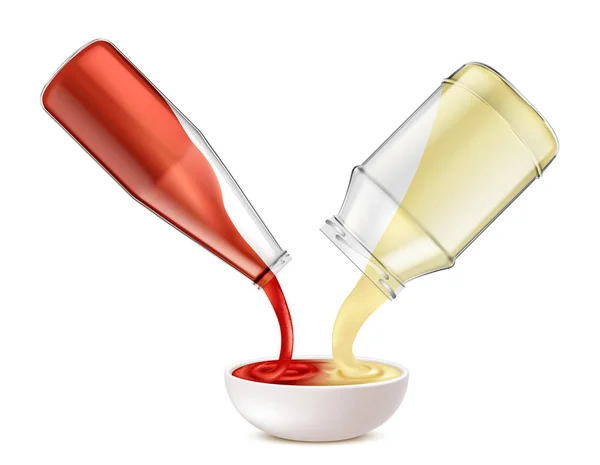 Mayochup sosu tarifi, vektör konsept illüstrasyon — Stok Vektör