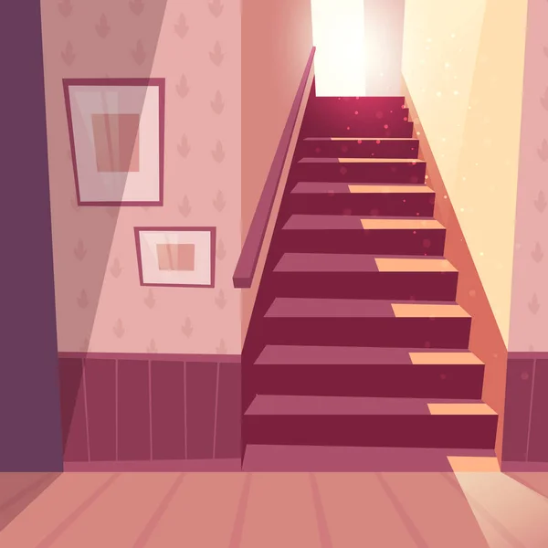 Fundo do vetor de escada, escadas em casa — Vetor de Stock