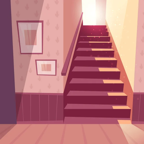 Fondo vectorial de escalera, escaleras en casa — Vector de stock