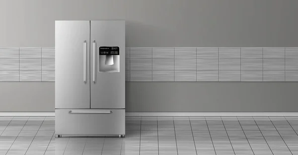 二腔症冷蔵庫 3 d 現実的なモックアップをベクトルします。 — ストックベクタ