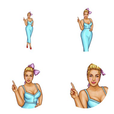 Vektör avatar sarışın kilolu kadının