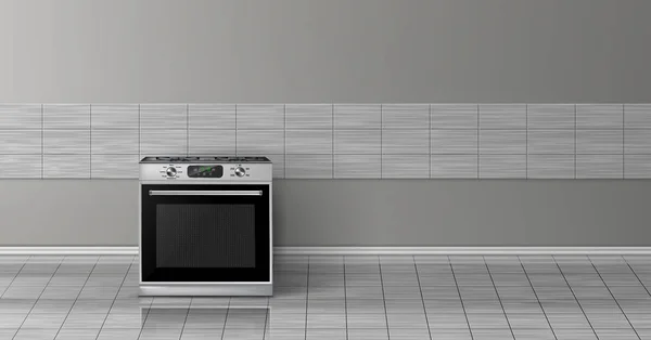 Vector 3d mockup realista - fogão na cozinha —  Vetores de Stock