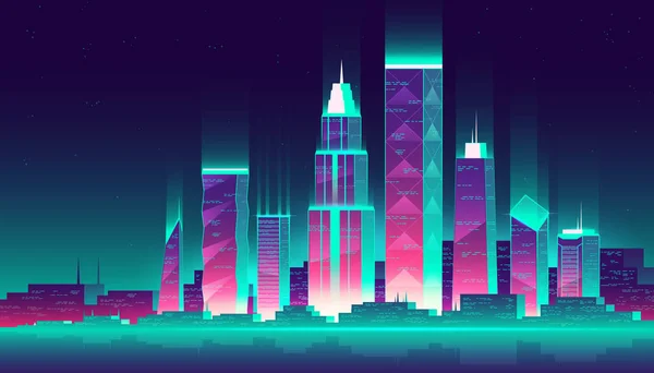 Paisaje urbano nocturno, ilustración vectorial . — Archivo Imágenes Vectoriales