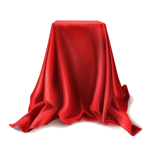 Caja de vectores cubierta con tela de seda roja — Vector de stock
