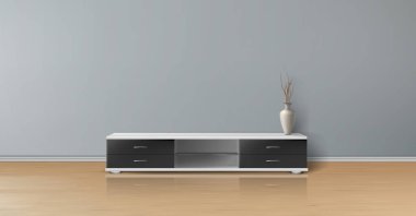Vektör mockup boş odası, minimalist iç