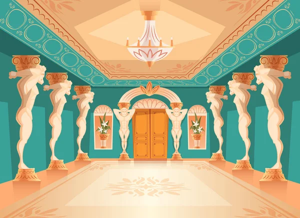 Atlas sütunlar, balo salonu iç ile vektör salonu