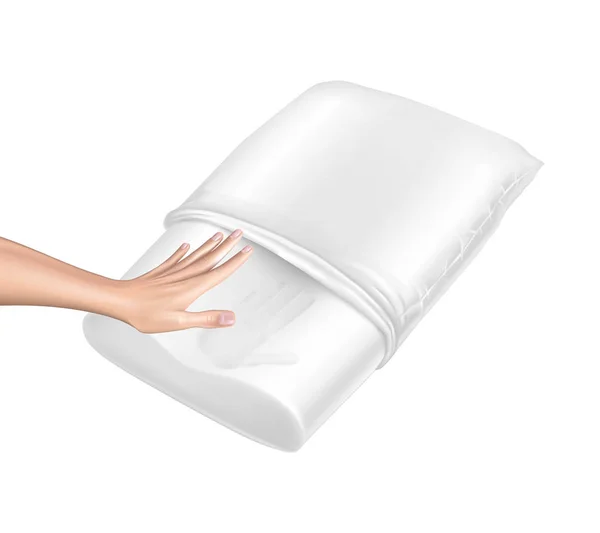 ベクターのメモリ効果を含んだ 3 d 現実的な枕 — ストックベクタ