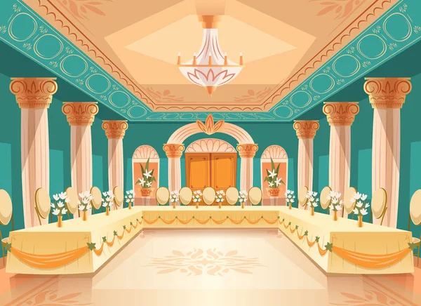 Vector hall for banquet, interior of ballroom — Stock Vector