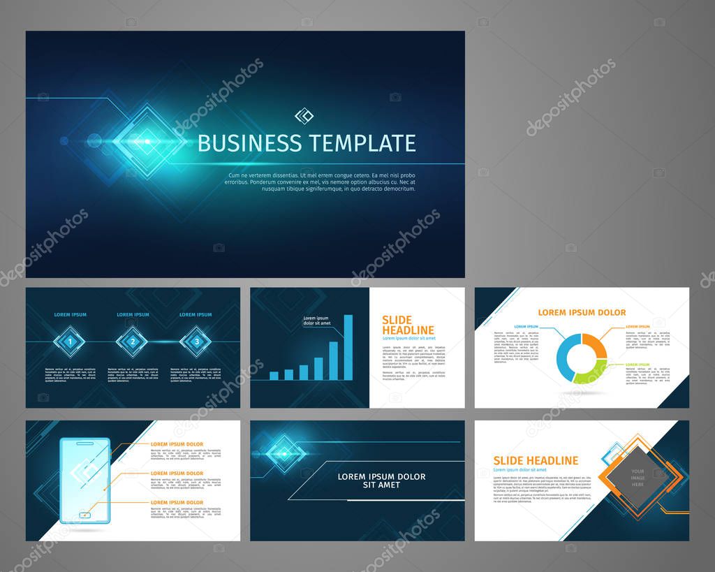 Vector presentation business banner template set