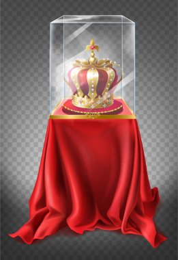Vektör royal crown vitrin Müzesi sergi