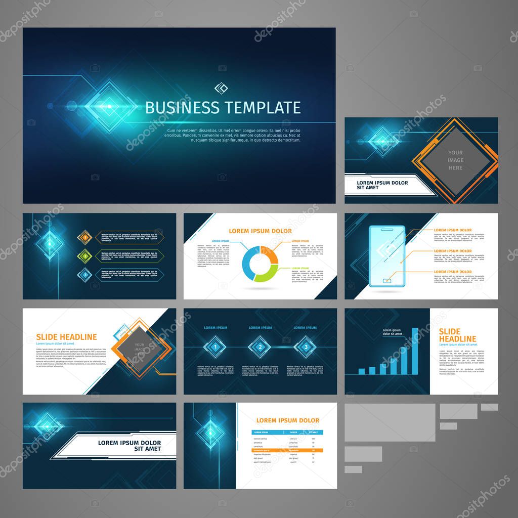 Vector presentation business banner template set