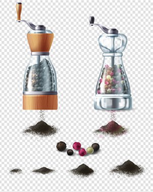 Vektörel clipart biber mills ve karabiber ile