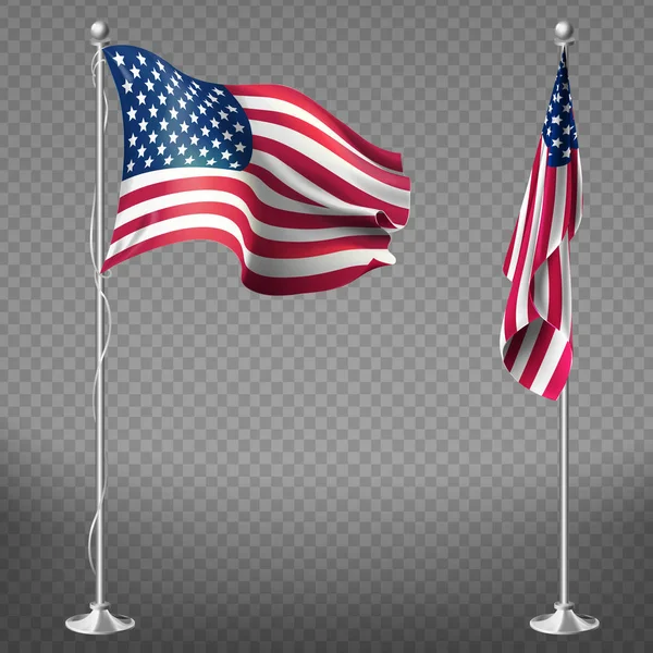Вектор реалістичні прапори Сполучених Штатів Америки — стоковий вектор