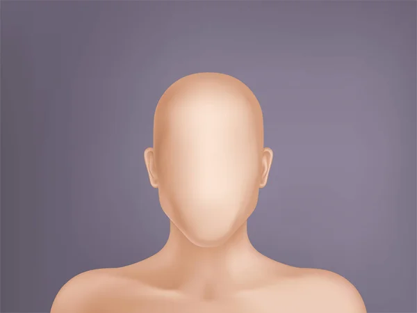 Vector 3d modelo humano realista, cabeza sin rostro — Archivo Imágenes Vectoriales