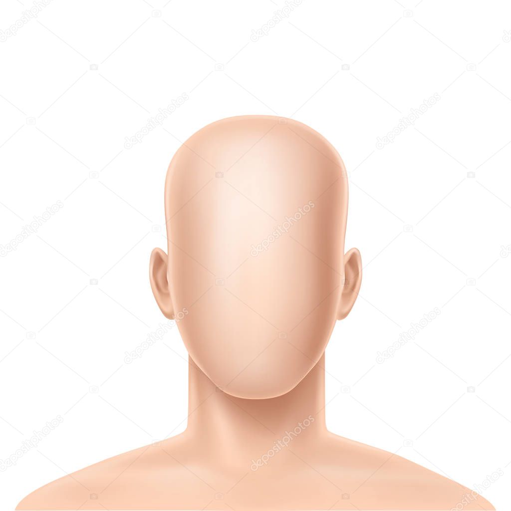 Vector 3d realistic faceless human model
