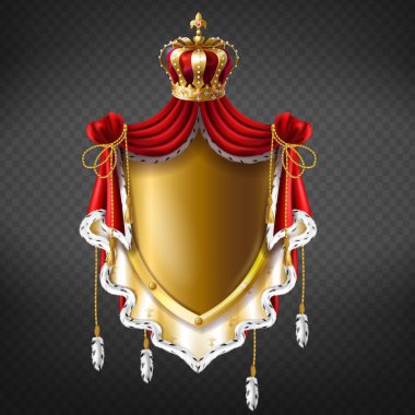 Vektör Kraliyet arması - crown, kalkan
