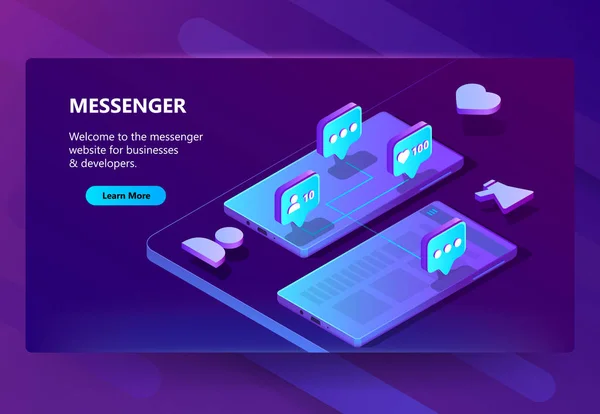 Vector mall för messenger, online chatt — Stock vektor
