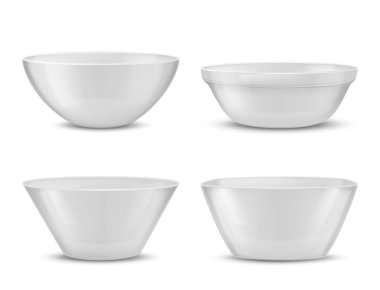 3D gerçekçi Porselen sofra, cam yemekleri vektör