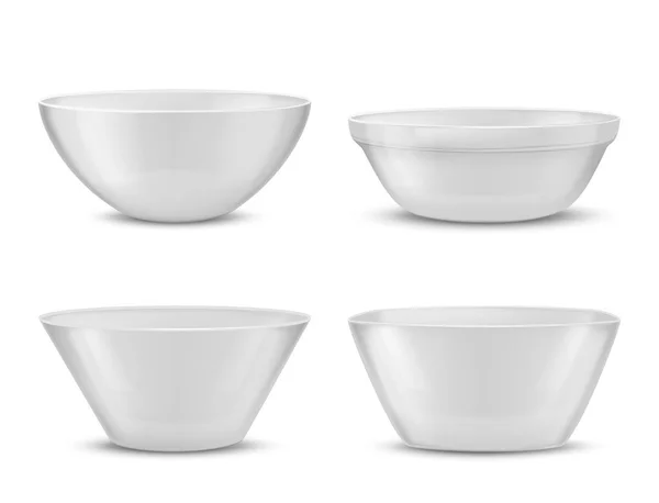 矢量3d 写实瓷餐具, 玻璃器皿 — 图库矢量图片