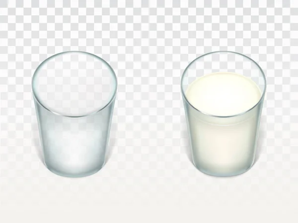 Векторные реалистичные прозрачные бокалы для напитков — стоковый вектор