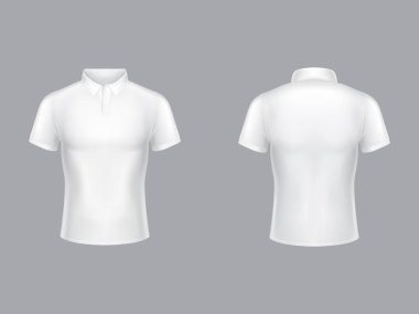 Beyaz polo gömlek vektör 3d boş modeli