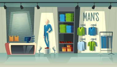 Vektör erkekler s Giyim Mağazası, erkek moda butik