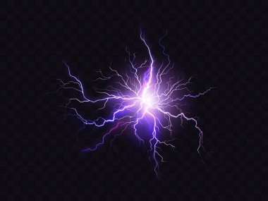Parlayan mor aydınlatma, elektrik deşarj, ışıltı vektör