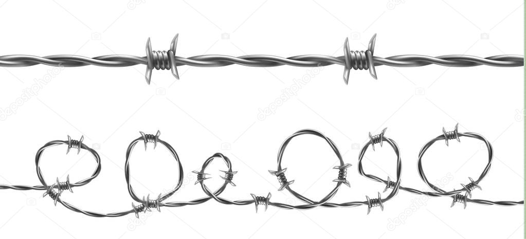 Barbed wire seamless pattern vector illustration