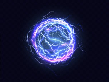 Elektrik patlaması, top yıldırım gerçekçi vektör