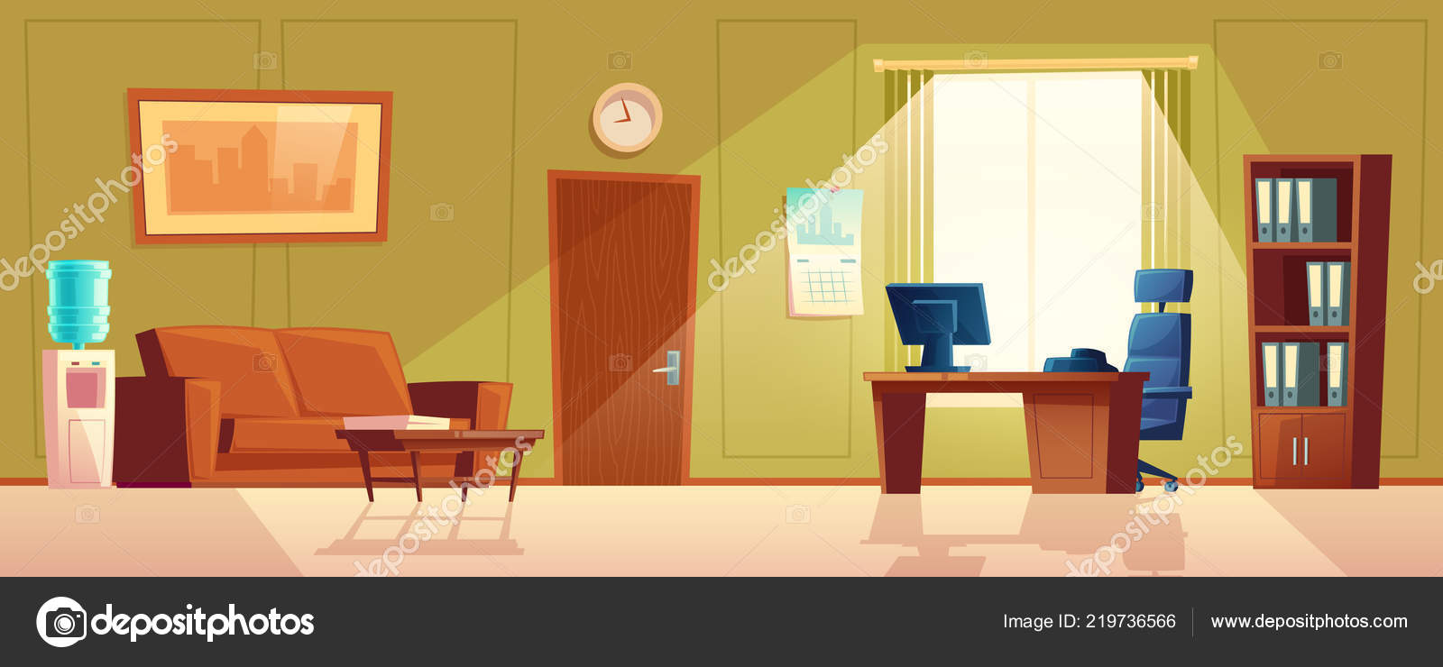 Cartoon empty room Vector Art Stock Images | Depositphotos