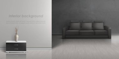 Vektör iç mockup kanepe ile oturma odası