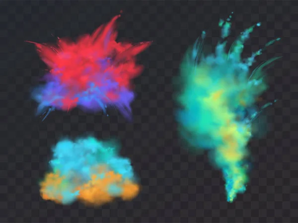 Holi Festivali için toz patlama vektör ayarla — Stok Vektör
