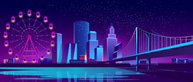 Gece şehir ile vektör kavramı arka plan