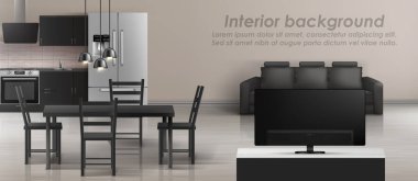 Vektör iç mockup stüdyo daire