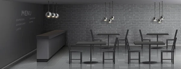 Modélisation vectorielle de l'intérieur du café, restaurant vide — Image vectorielle