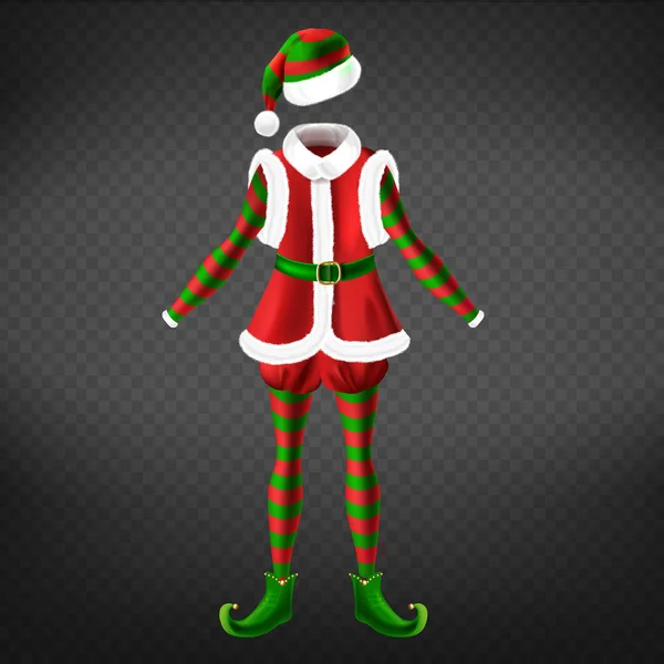 Navidad elfo traje vacío vector realista — Archivo Imágenes Vectoriales