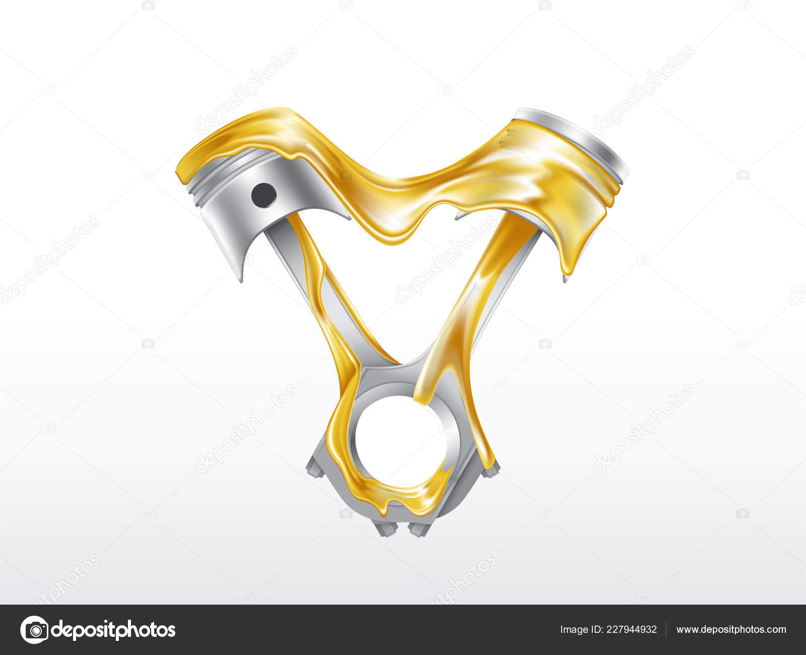 Two engine pistons in lubricant realistic vector Stock Vector Image by