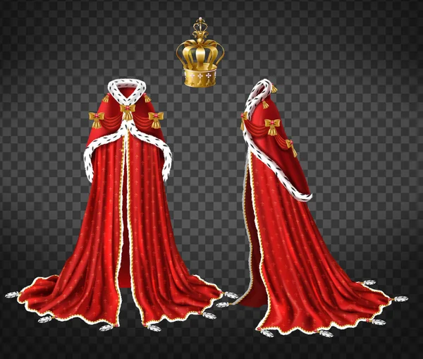 Medieval queen royal garment realistic vector — Stock Vector